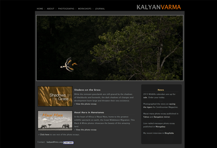 Attractive Inspirational Photography Portfolio Websites 13 Kalyan Varma