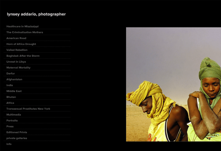 Attractive Inspirational Photography Portfolio Websites 17 Lynsey Addario