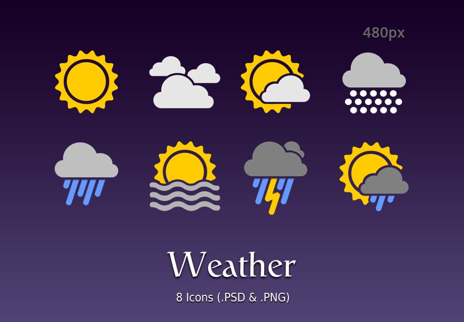 20 Beautiful Icon Sets for Android 7 Android: Weather Icons