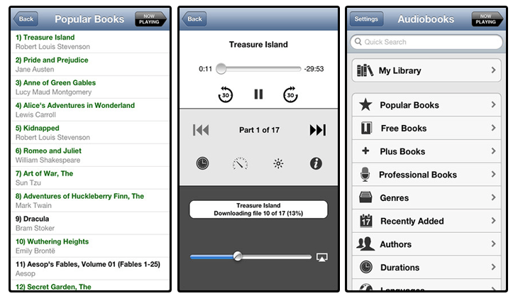 Best 50 Free Book Apps for iPad, iPhone and iPod of 2012 10 Audiobooks