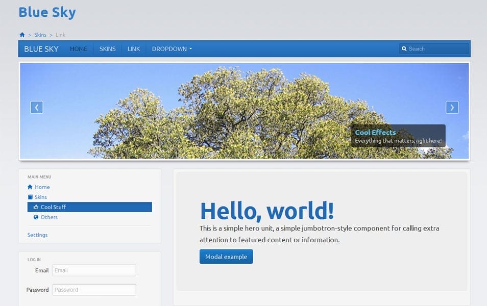 25 Best Collection of Responsive Premium Bootstrap Skin 12 Blue Sky - Bootstrap Responsive Skin