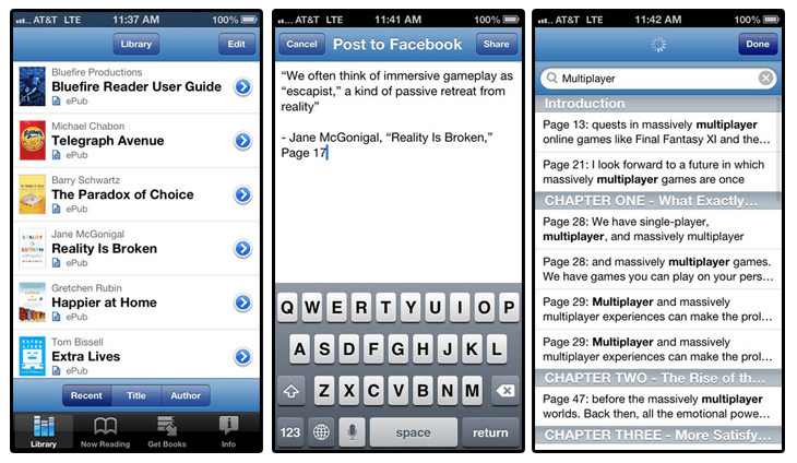 Best 50 Free Book Apps for iPad, iPhone and iPod of 2012 20 Bluefire Reader