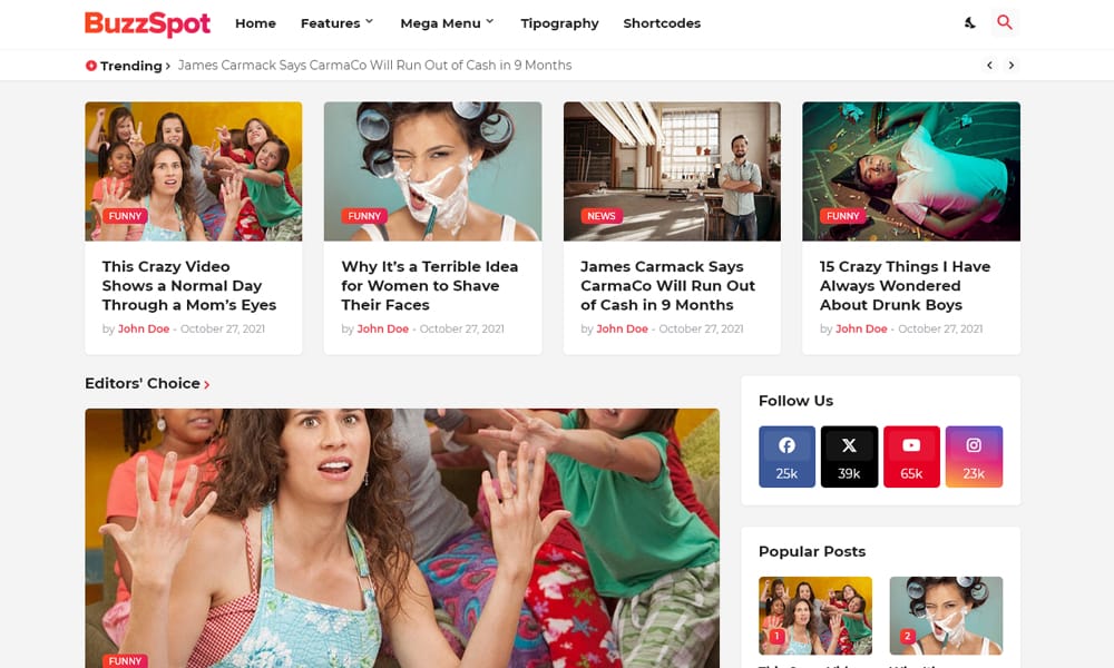 150+ Free Responsive Magazine Style Blogger Templates 2025 13 BuzzSpot Blogger Template