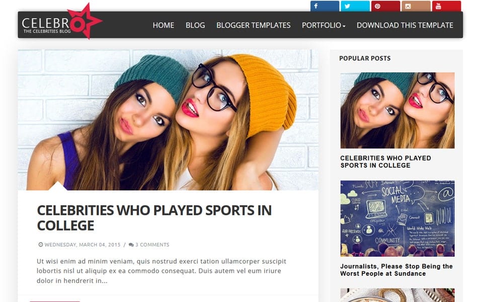 Celebro Responsive Blogger Template