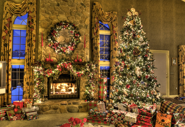 Christmas Family Room HDR