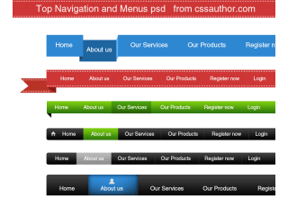 Download Free Top Navigation and Menus PSD