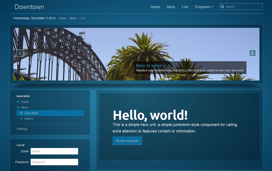 25 Best Collection of Responsive Premium Bootstrap Skin 6 Downtown - Bootstrap Responsive Skin