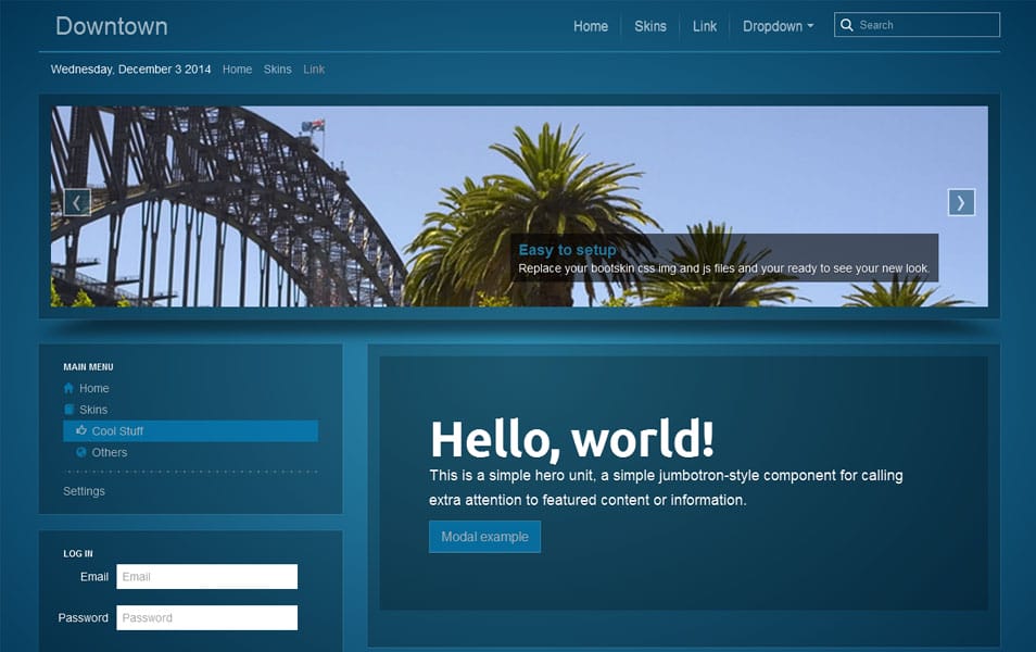 Downtown - Bootstrap Responsive Skin 