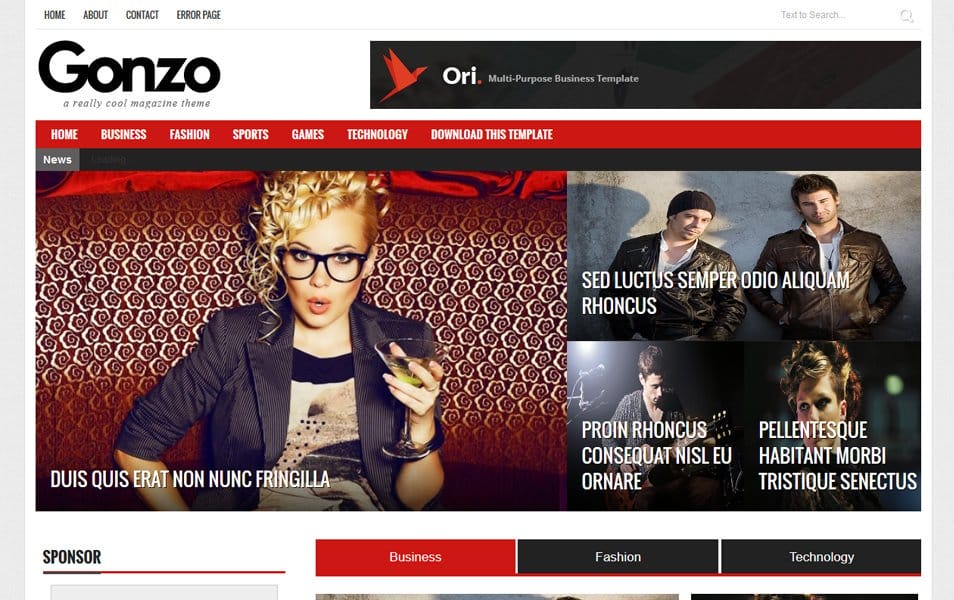 150+ Free Responsive Magazine Style Blogger Templates 2025 135 Gonzo Responsive Magazine Blogger Template