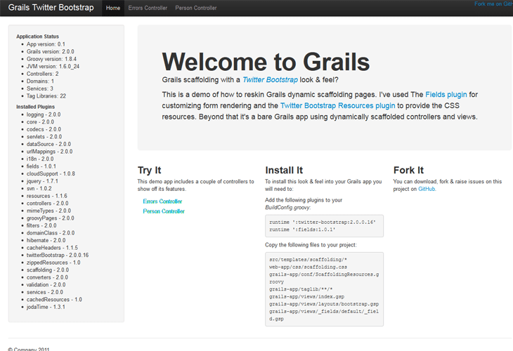 Grails Twitter Bootstrap Scaffolding