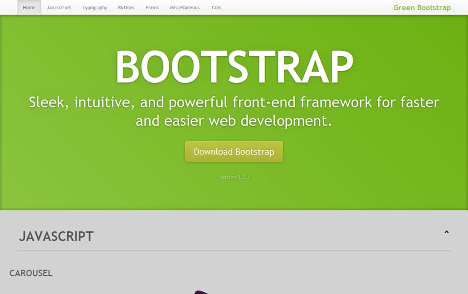 Green Bootstrap Skin