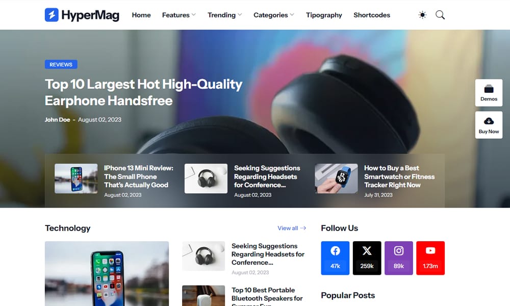 150+ Free Responsive Magazine Style Blogger Templates 2025 2 Hypermag