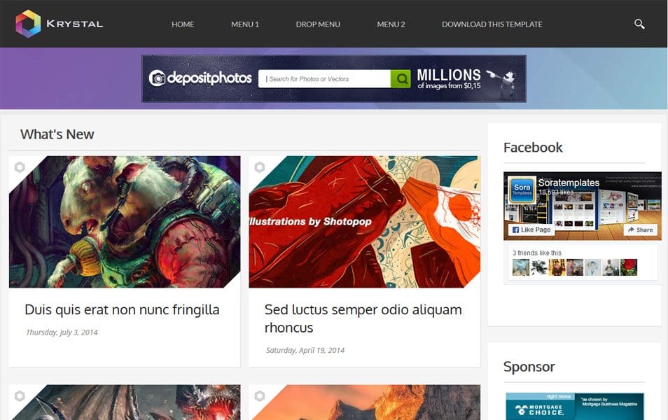 150+ Free Responsive Magazine Style Blogger Templates 2025 136 Krystal Responsive Magazine Blogger Template