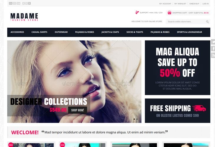 Madame - Responsive Fashion Store Magento Theme - cssauthor.com