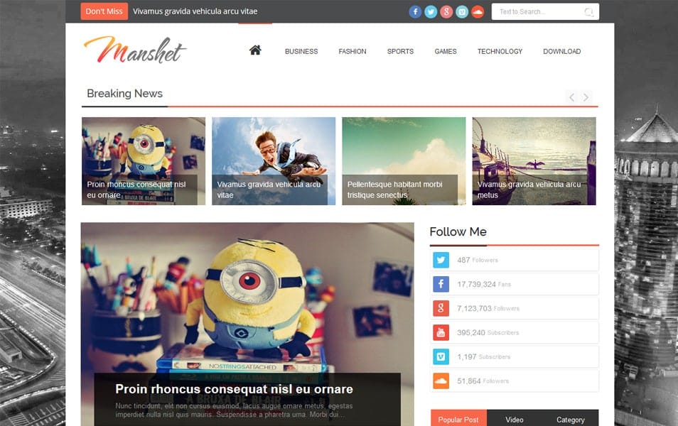 150+ Free Responsive Magazine Style Blogger Templates 2025 160 Manshet Responsive Blogger Template