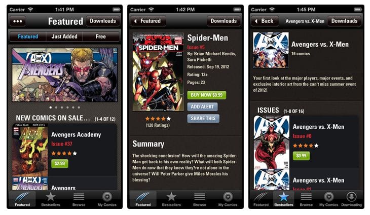 Best 50 Free Book Apps for iPad, iPhone and iPod of 2012 11 Marvel Comics