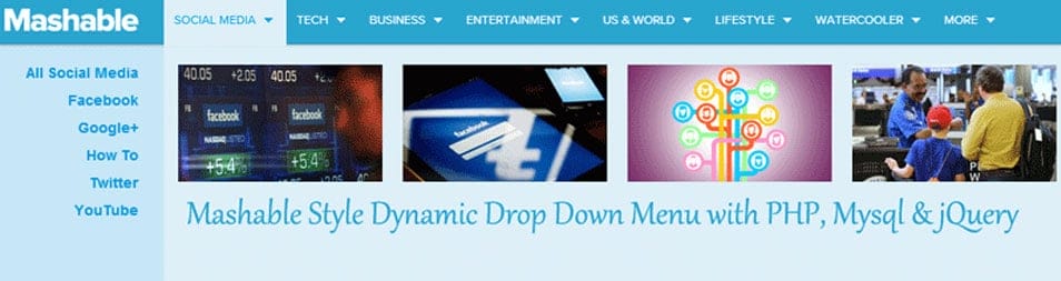 Mashable Style Ajax Drop Down Menu