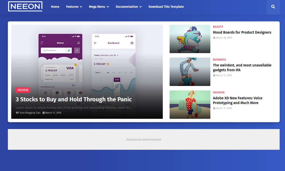 150+ Free Responsive Magazine Style Blogger Templates 2025 5 Neeon