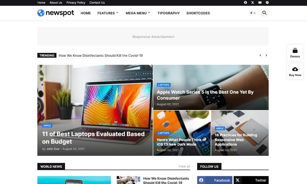 150+ Free Responsive Magazine Style Blogger Templates 2025 15 Newspot Blogger Template
