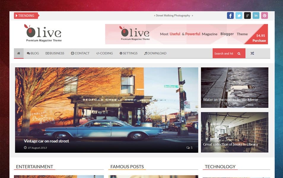 150+ Free Responsive Magazine Style Blogger Templates 2025 124 Olive Responsive Blogger Template