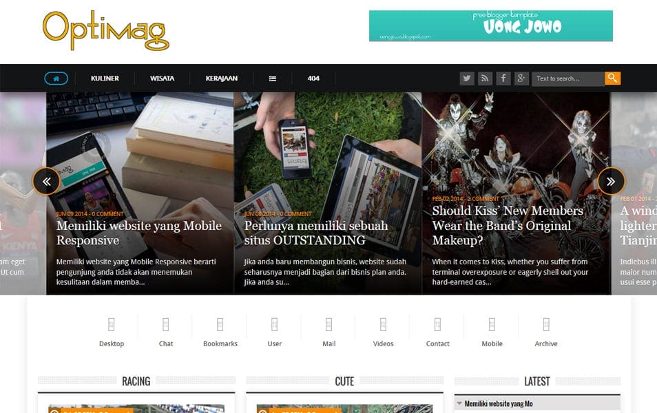 Optimag Responsive Magazine Blogger template