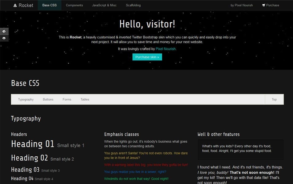 25 Best Collection of Responsive Premium Bootstrap Skin 7 Rocket - Bootstrap Skin