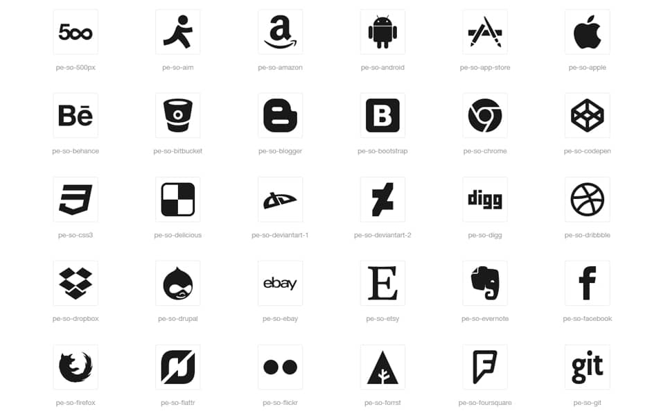 Social Icon Font Set