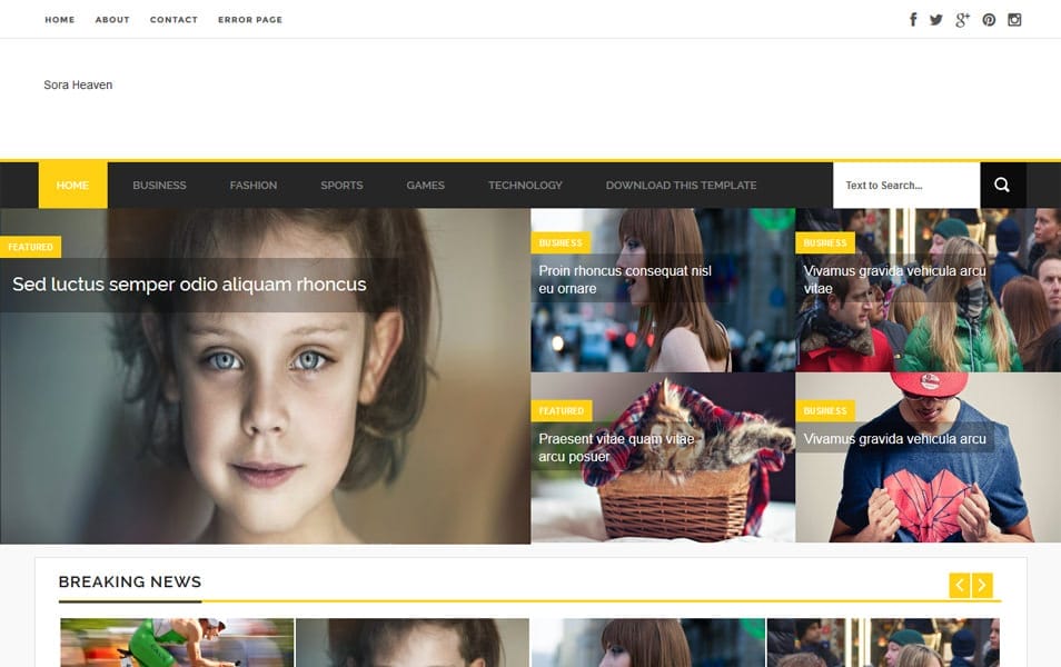 Sora Heaven Responsive Blogger Template