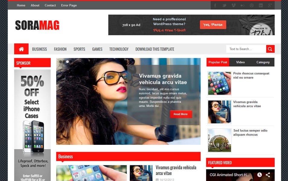 150+ Free Responsive Magazine Style Blogger Templates 2025 137 Sora Mag Responsive Blogger Template