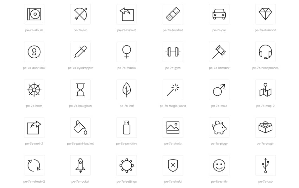 Stroke 7 Icon Font Set