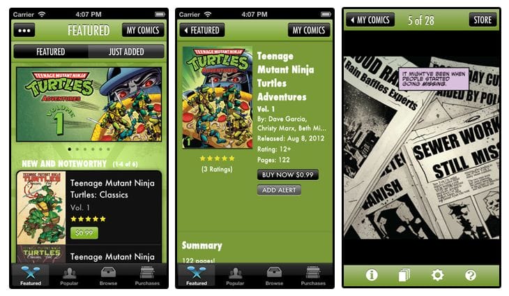 Best 50 Free Book Apps for iPad, iPhone and iPod of 2012 26 TMNT Comics