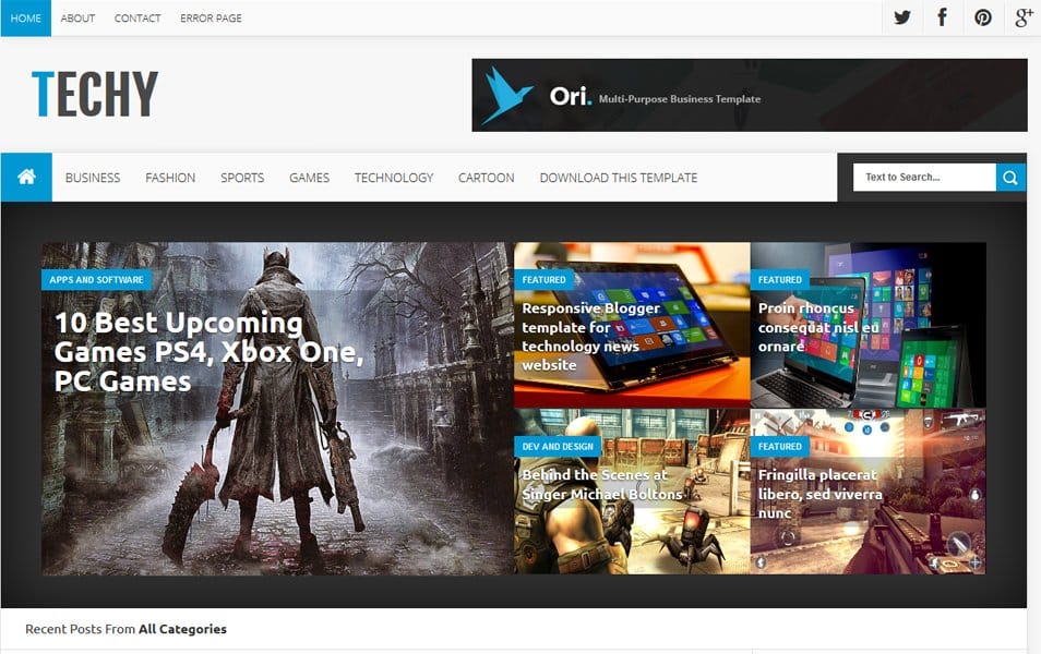 150+ Free Responsive Magazine Style Blogger Templates 2025 134 Techy Magazine News Blogger Template