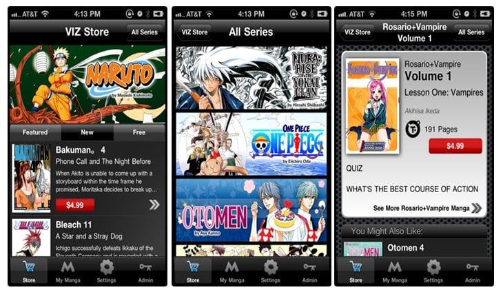 Best 50 Free Book Apps for iPad, iPhone and iPod of 2012 27 VIZ Manga