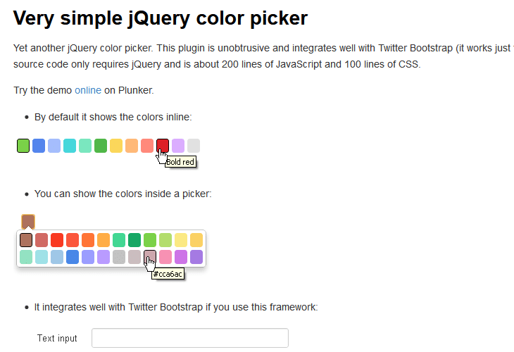 Awesome Resources for Twitter Bootstrap Tools 23 Very Simple jQuery Color Picker