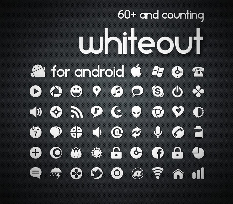 20 Beautiful Icon Sets for Android 11 Whiteout for Android