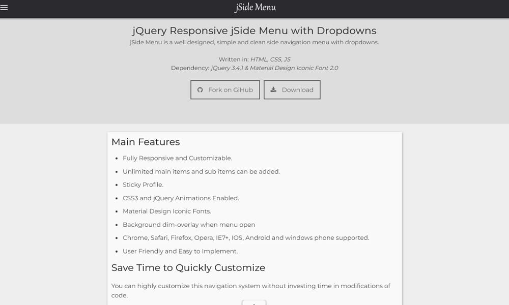 30 Excellent jQuery Plugins for Navigation and Menus 6 jSide Menu
