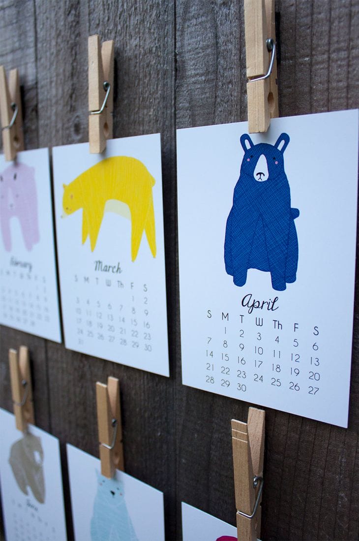 20 Awesome 2013 Calendar Designs 29 2013 Illustrated Little Bears Calendar