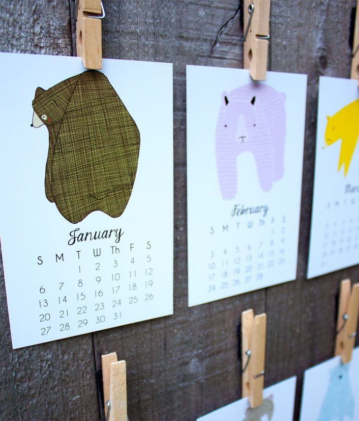 20 Awesome 2013 Calendar Designs 30 2013 Illustrated Little Bears Calendar