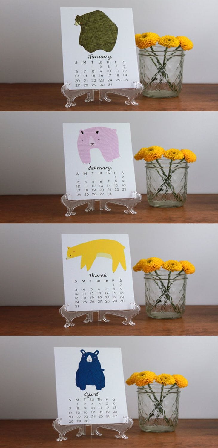 20 Awesome 2013 Calendar Designs 31 2013 Illustrated Little Bears Calendar