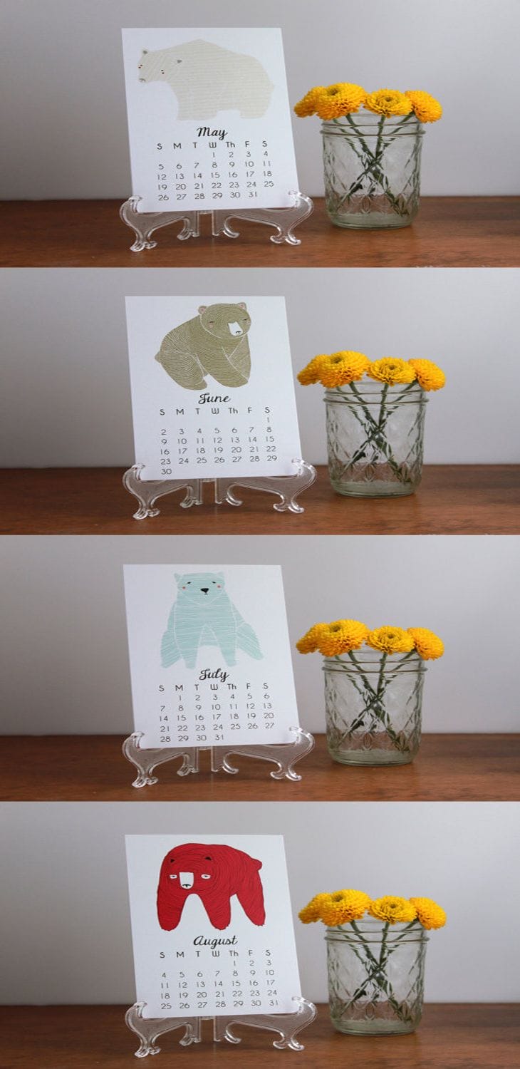 20 Awesome 2013 Calendar Designs 32 2013 Illustrated Little Bears Calendar