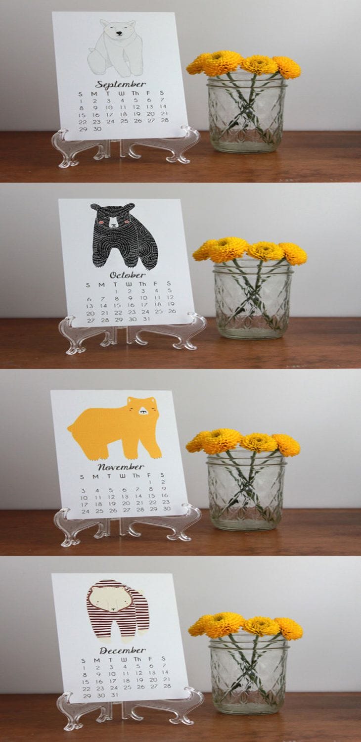 20 Awesome 2013 Calendar Designs 33 2013 Illustrated Little Bears Calendar