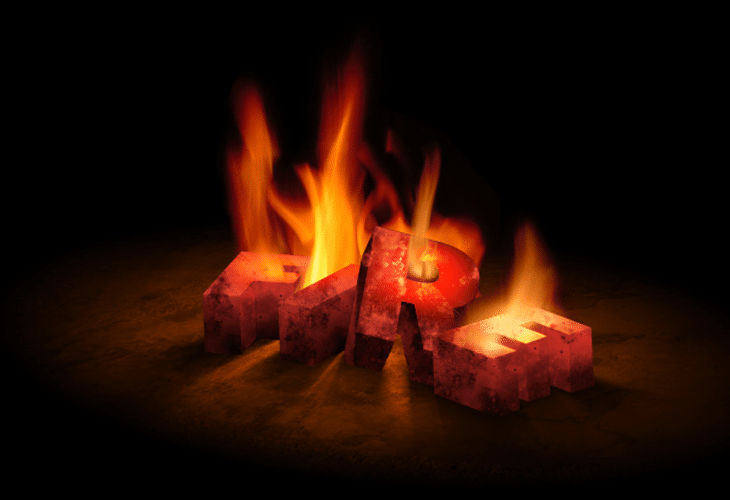 20 Best 3D Text Effect Photoshop Tutorials 12 3D Text On Fire