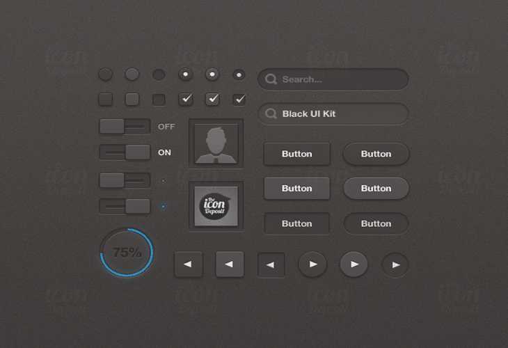 40 Beautiful User Interface Design Kits 4 Black UI Kit