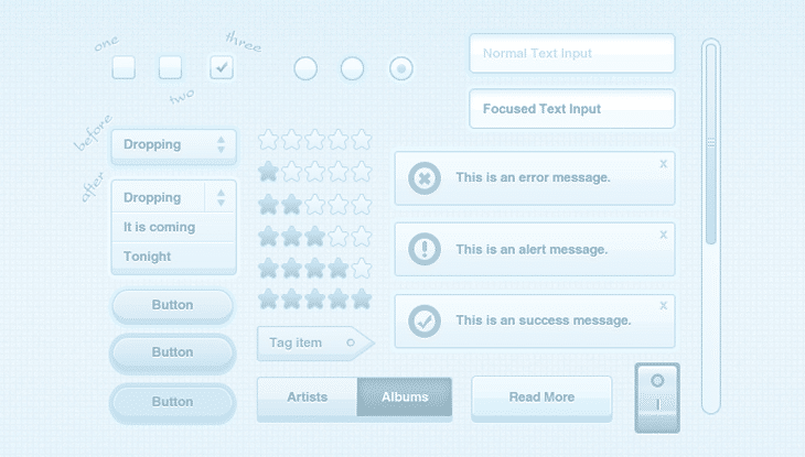 40 Beautiful User Interface Design Kits 7 Blue UI Kit