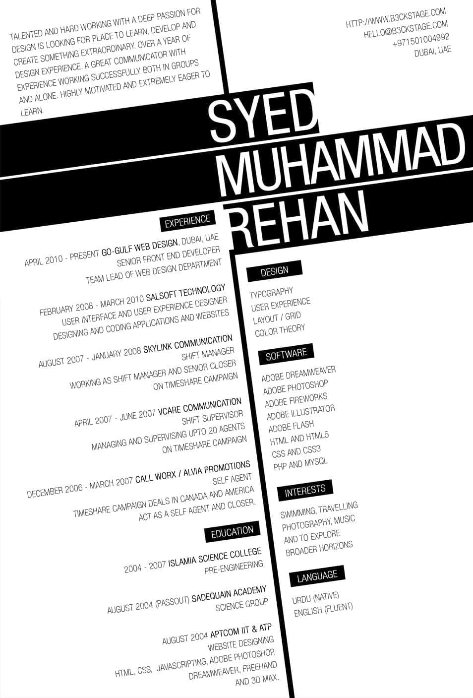 50 Creative CV/Resume Design Inspiration 9 Creative Resume