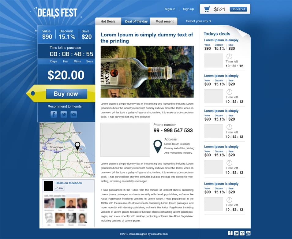 Premium Beautiful Deals Website PSD Template for Free Download 2 Deals Website PSD Template