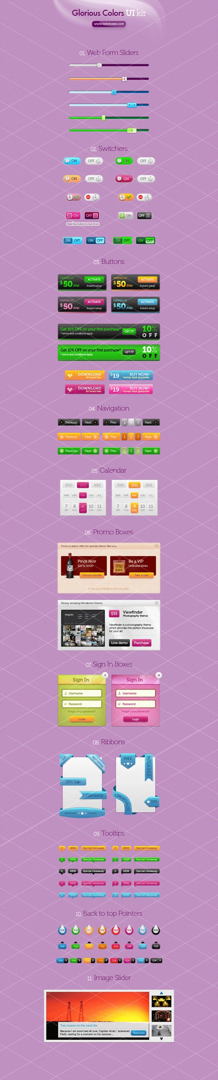 40 Beautiful User Interface Design Kits 29 Glorious Colors UI Kit