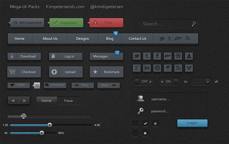 40 Beautiful User Interface Design Kits 18 Mega-UI Pack 1