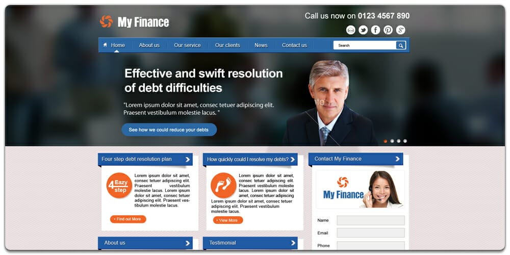 Well-Designed PSD Website Templates for Free Download 2 My Finance Business Corporate Theme