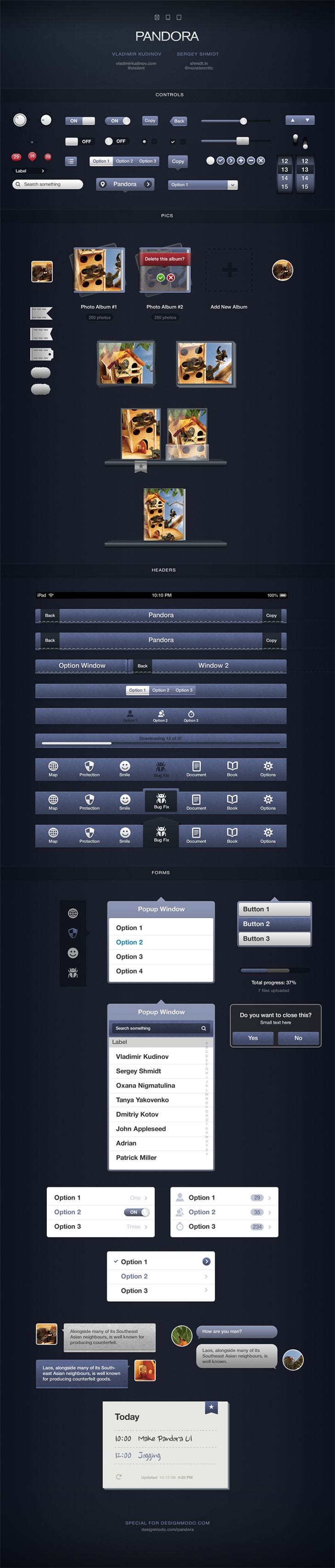 40 Beautiful User Interface Design Kits 26 Pandora UI for iOS